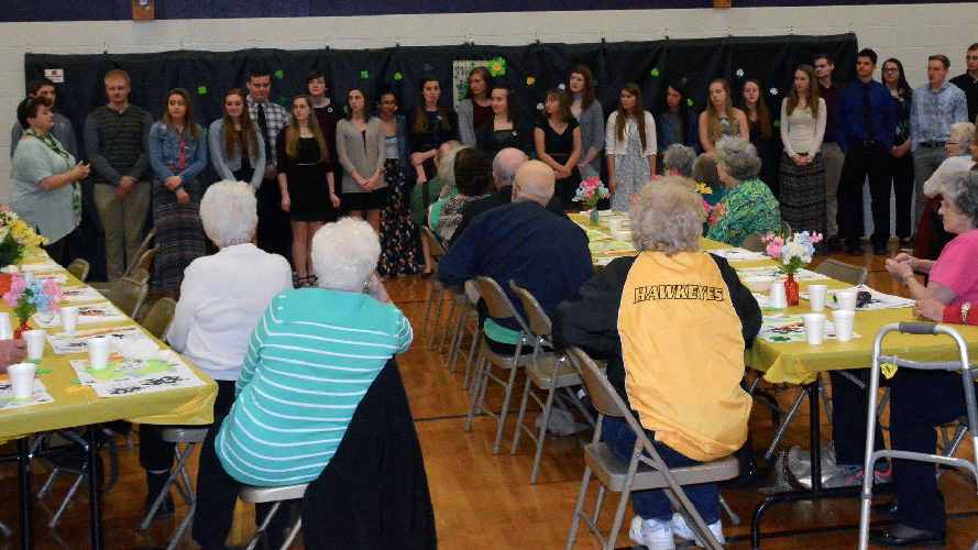 Alburnett choral group performing for seniors