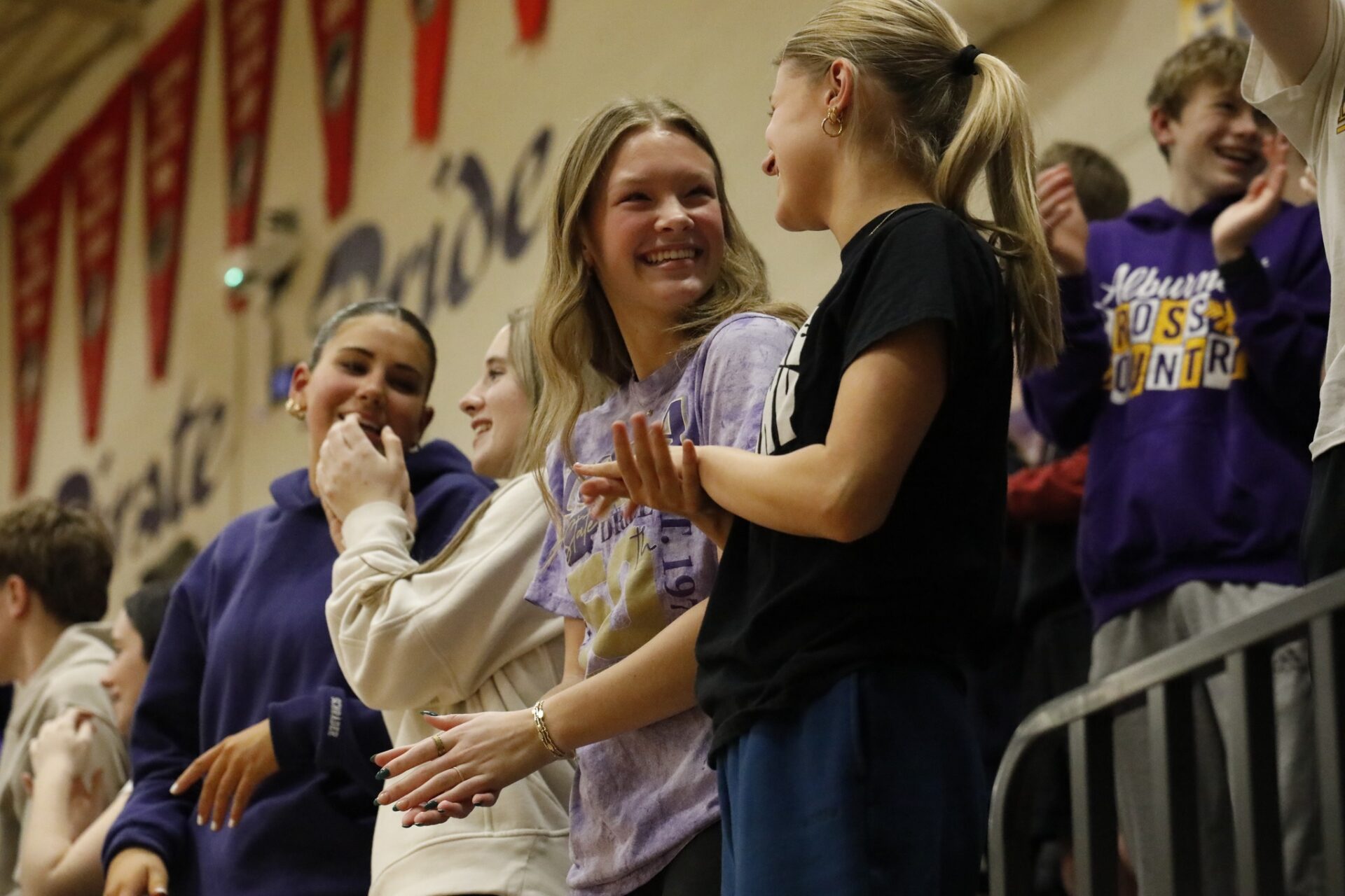 Alburnett students at basketball game